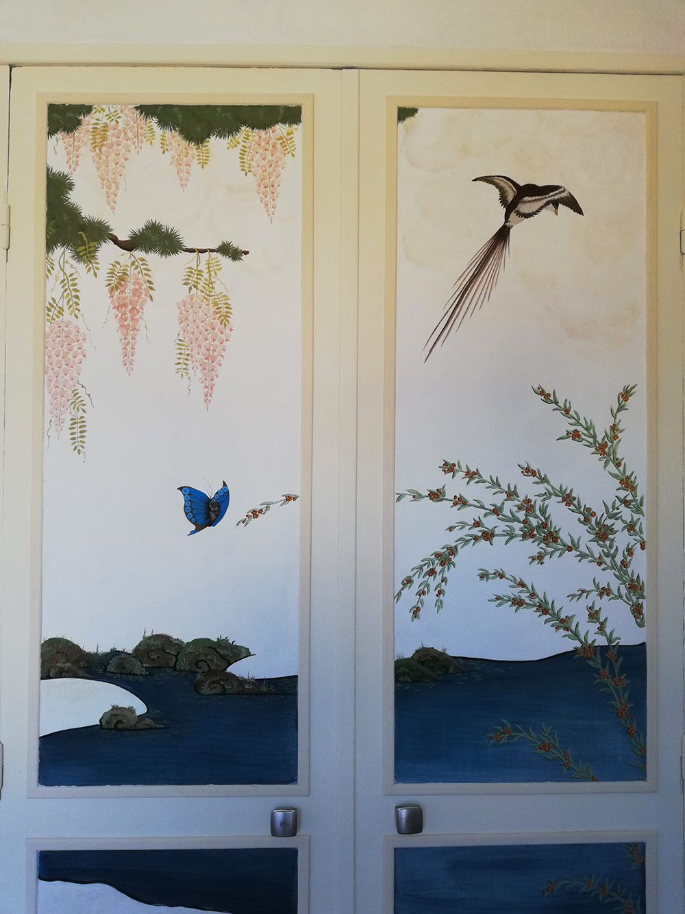 Sophie Canillac muralistes.art Panneaux d’armoire terminés : paysage japonais