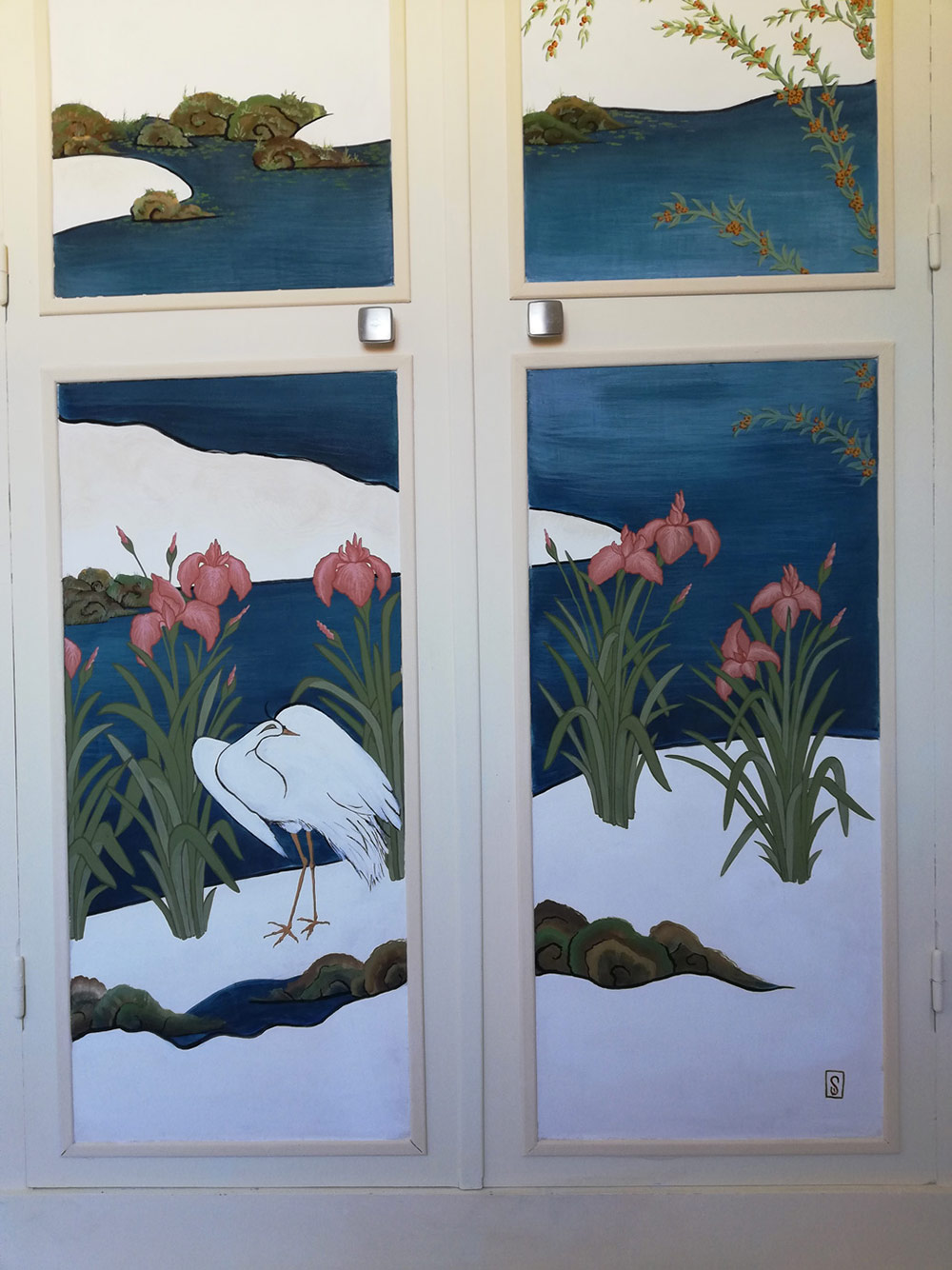 Sophie Canillac muralistes.art Panneaux d’armoire terminés : paysage japonais