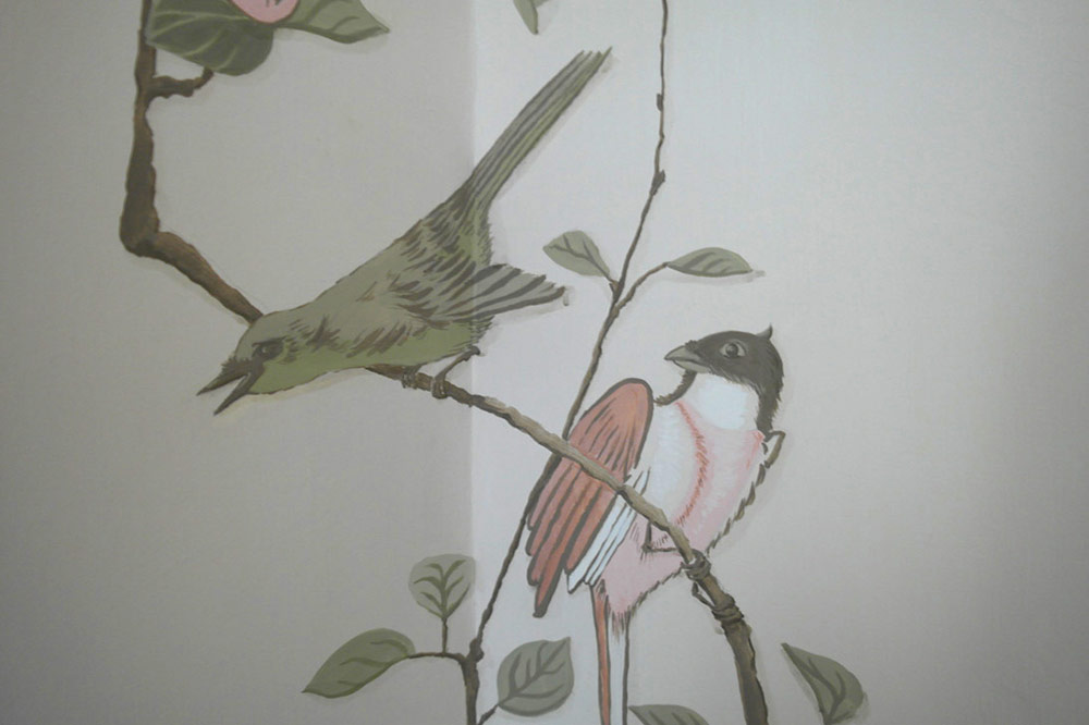 Sophie Canillac muralistes.art Décor mural d’inspiration japonaise : oiseaux