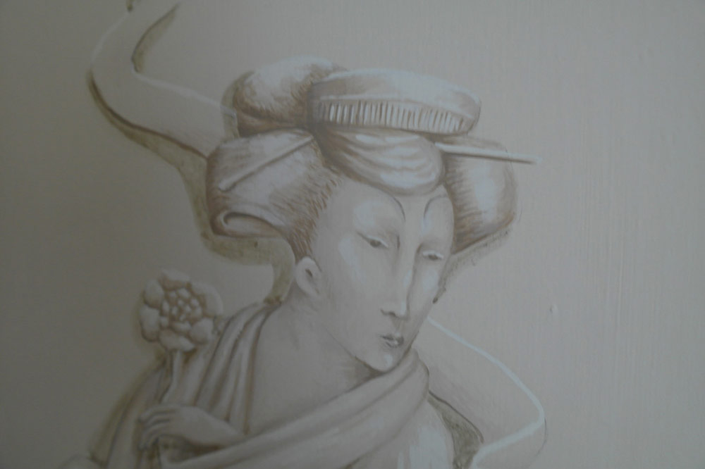 Sophie Canillac muralistes.art sculpture en trompe l’oeil - femme japonaise
